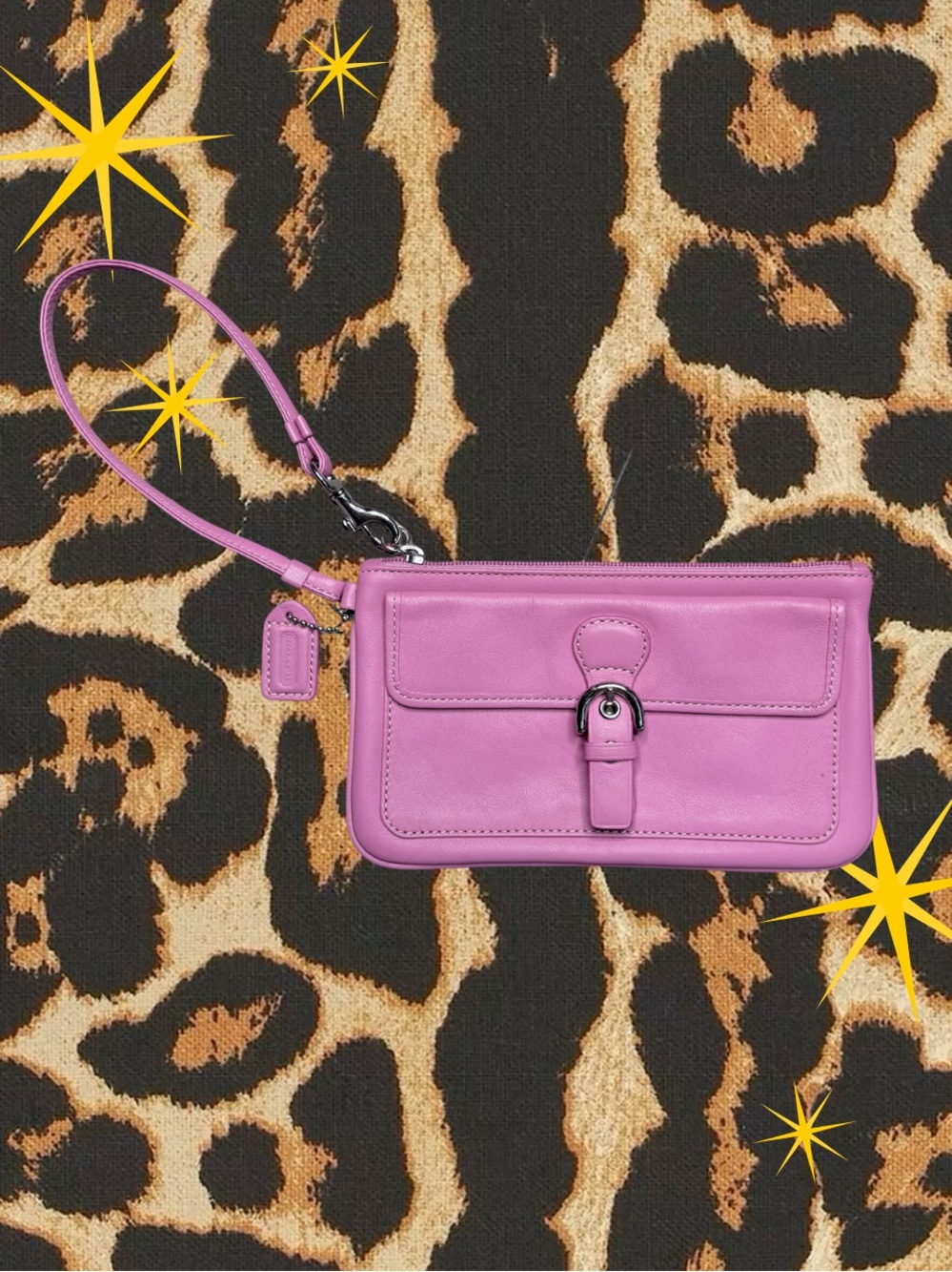 COACH | Vintage y2k Pink Leather Soho Wristlet Monogram Interior | LIKE NEW
